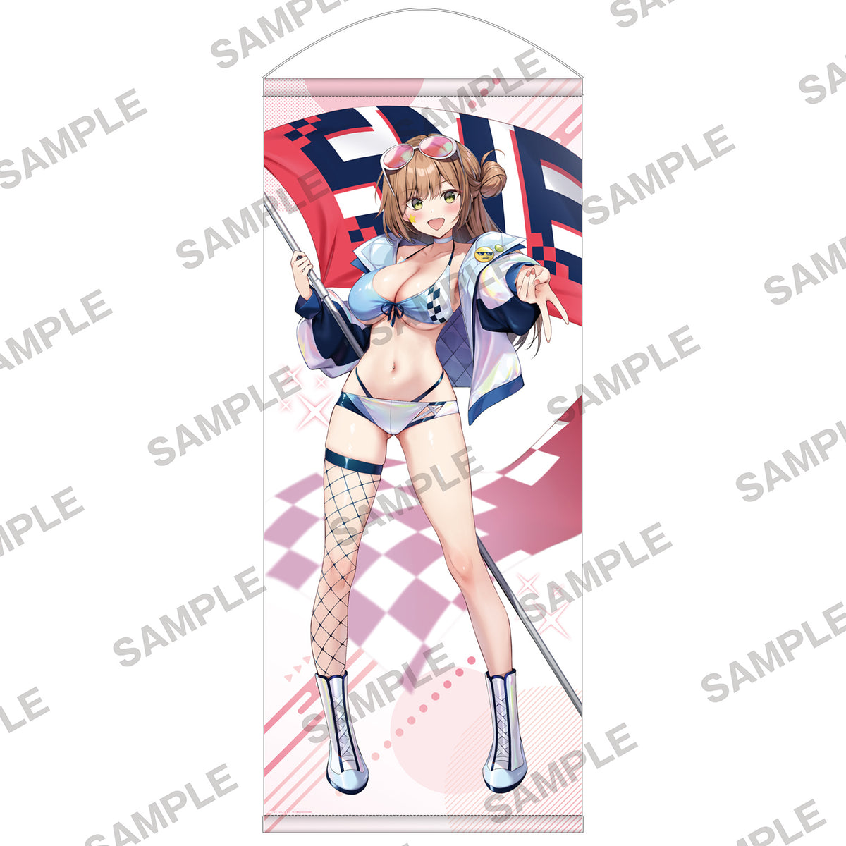 (Goods - Tapestry) Junjou Gyaru wa Kanojo ja Nai noni Big Tapestry - Riria Sotogahama - Race Queen Ver.