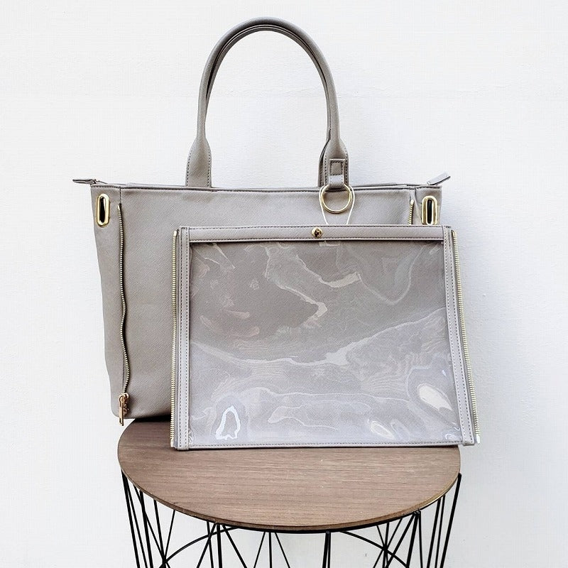 (Goods - Itabag) Non-Character Original Clear Reversible Tote Bag Bordeaux [REA RARE]