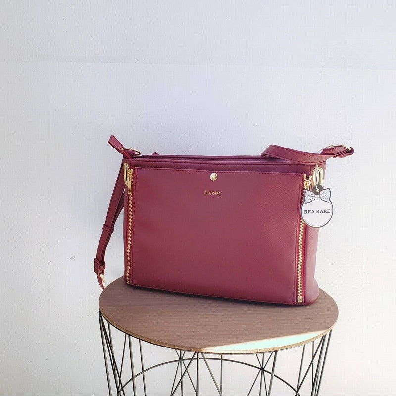 (Goods - Itabag) Non-Character Original Clear Reversible Shoulder Bag Bordeaux [REA RARE]