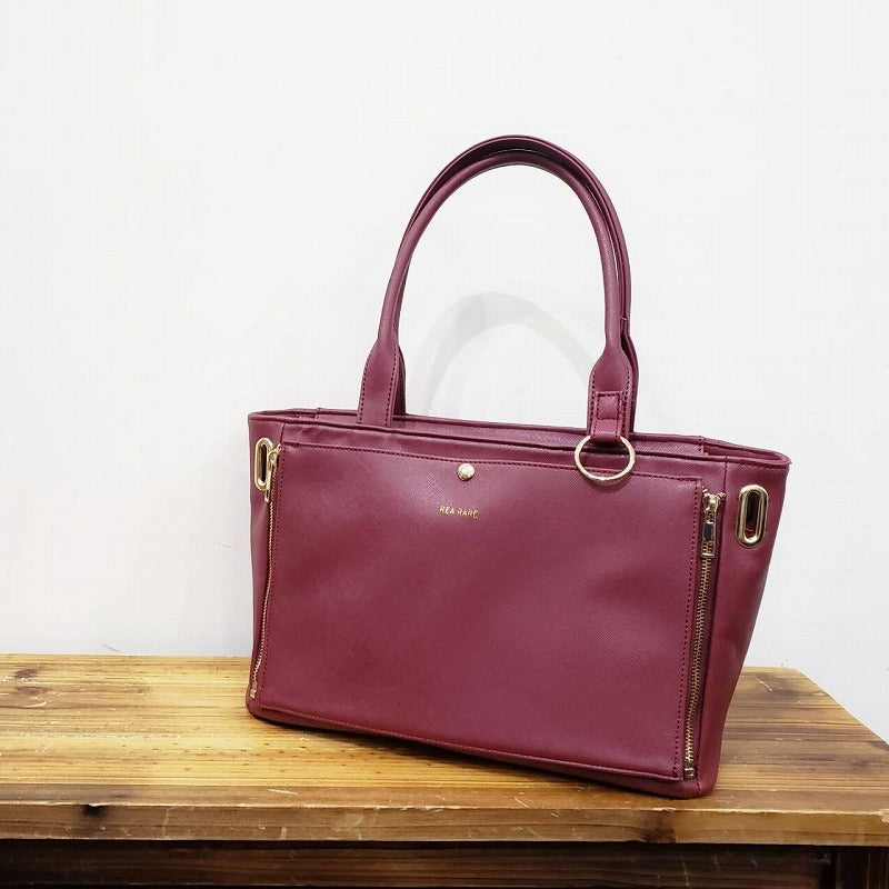 (Goods - Itabag) Non-Character Original Clear Reversible Msize Tote Bag Bordeaux [REA RARE]