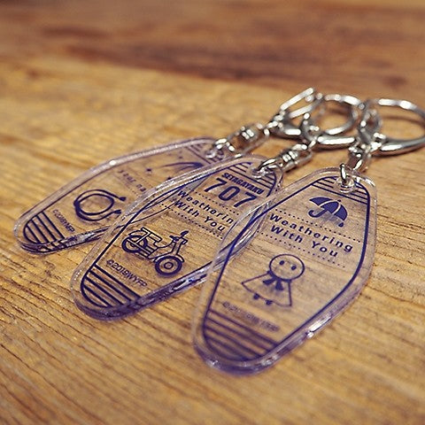 (Goods - Key Chain) Weathering With You Motel Key Chain (Teru Teru Nagi & Umbrella)