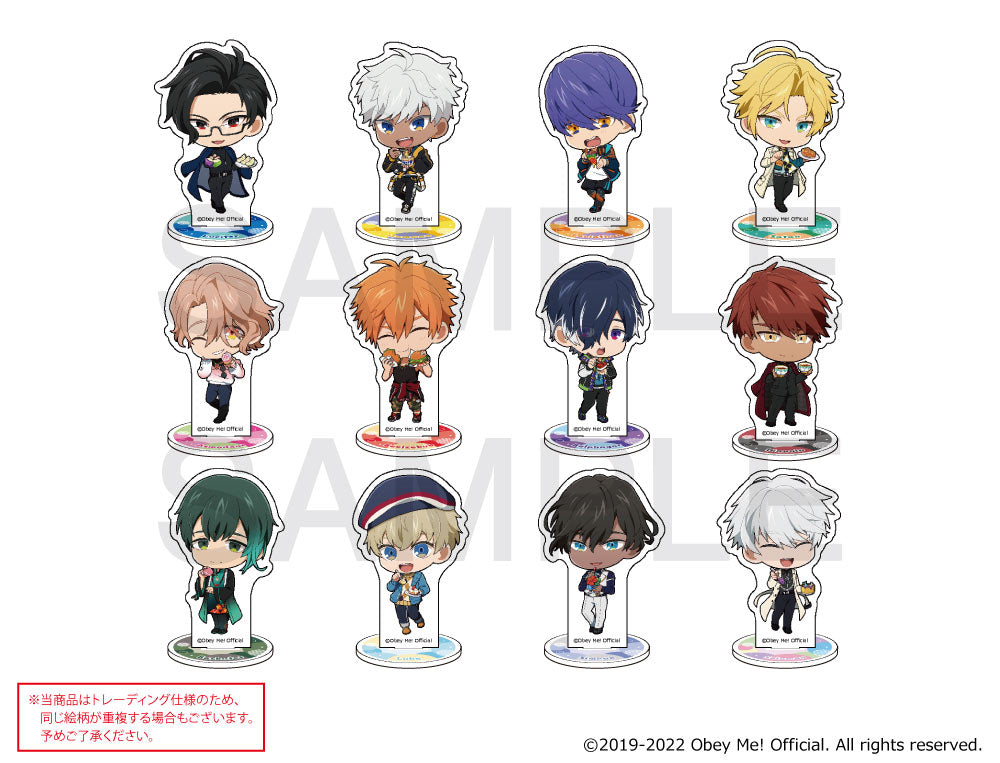 [※Blind](Goods - Stand Pop) Obey Me! x mixx garden Dokidoki Cafe Meguri in Human World Trading Chibi Acrylic Stand