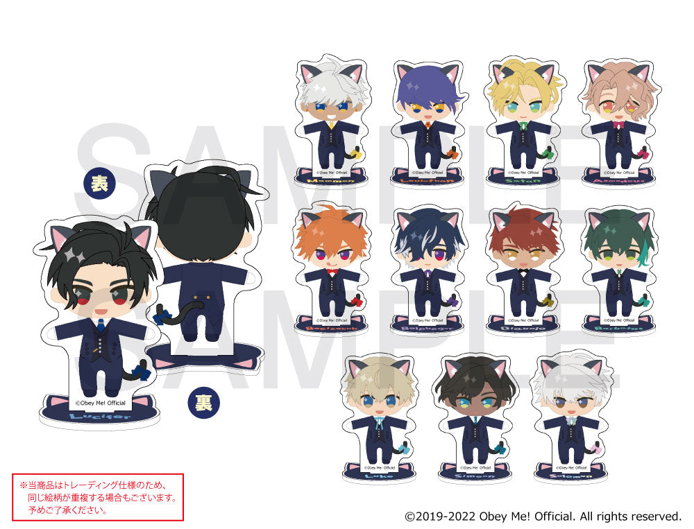 [※Blind](Goods - Stand Pop) Obey Me! Black Cat Butler Cafe Trading Reversible Acrylic Stand