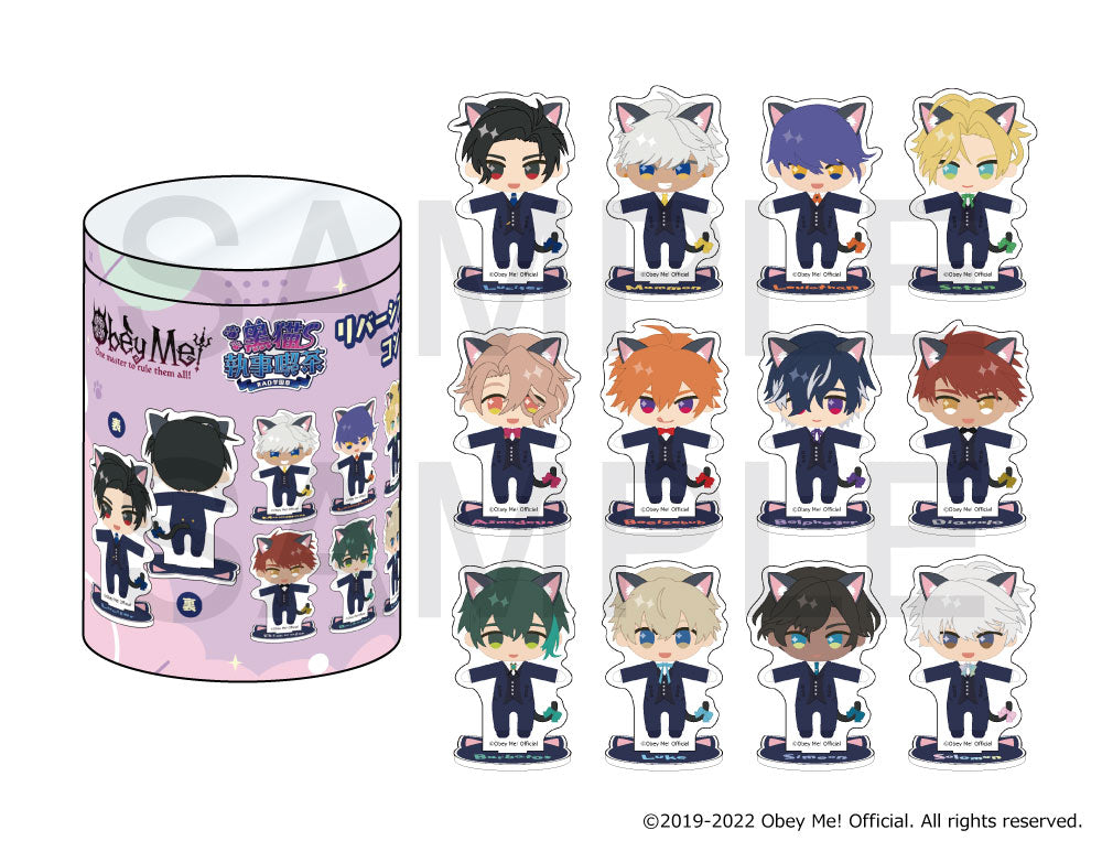 |||(1BOX=12)(Goods - Stand Pop) Obey Me! Black Cat Butler Cafe Reversible Acrylic Stand COMPLETE BOX