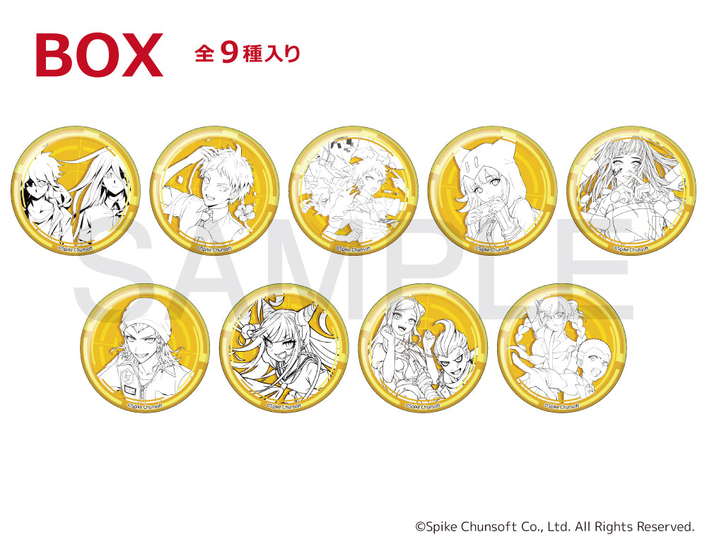 |||(1BOX=9)(Goods - Badge) Danganronpa 2: Goodbye Despair x mixx garden Metallic Button Badge (Line Art) COMPLETE BOX