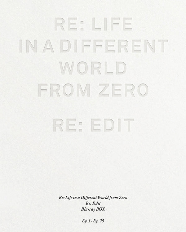 (Blu-ray) Re:Zero - Starting Life in Another World TV Series Re-Cut Edition Blu-ray BOX Animate International