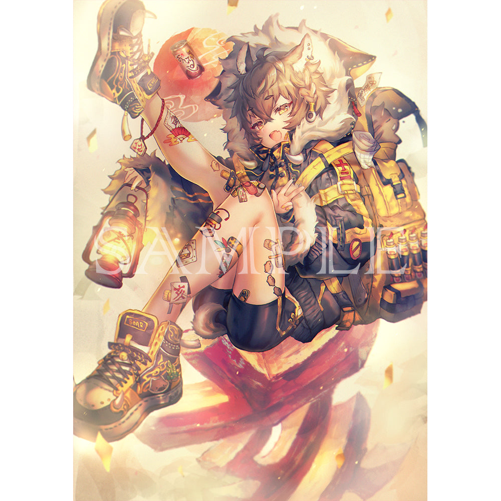 (Goods - High Resolution Print) Boys Gallery Shigaraki Chara-fine Inoshishi A4 Size (Signed by the Artist) Animate International